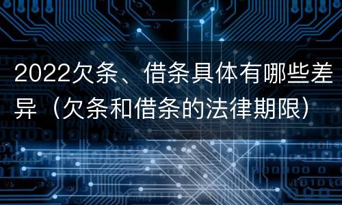 2022欠条、借条具体有哪些差异（欠条和借条的法律期限）