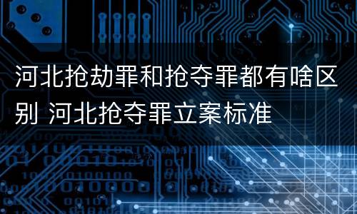 河北抢劫罪和抢夺罪都有啥区别 河北抢夺罪立案标准