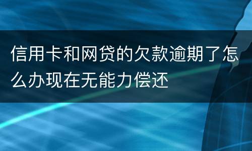 信用卡和网贷的欠款逾期了怎么办现在无能力偿还