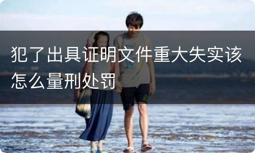 犯了出具证明文件重大失实该怎么量刑处罚