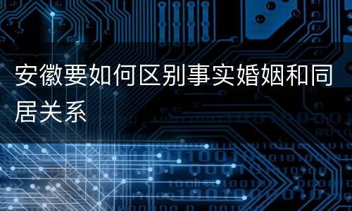 安徽要如何区别事实婚姻和同居关系