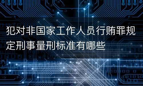犯对非国家工作人员行贿罪规定刑事量刑标准有哪些