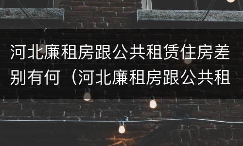 河北廉租房跟公共租赁住房差别有何（河北廉租房跟公共租赁住房差别有何不同）