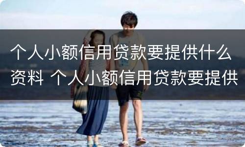 个人小额信用贷款要提供什么资料 个人小额信用贷款要提供什么资料呢