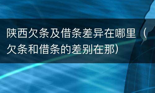 陕西欠条及借条差异在哪里（欠条和借条的差别在那）