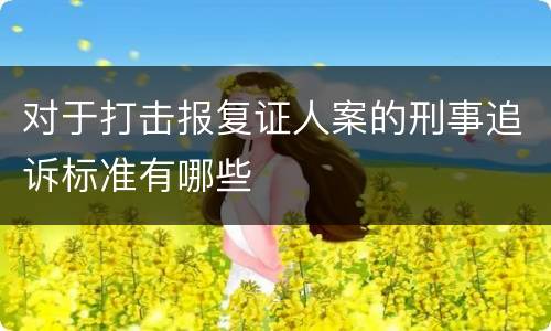 对于打击报复证人案的刑事追诉标准有哪些