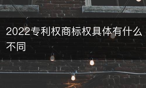 2022专利权商标权具体有什么不同