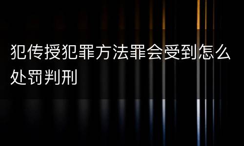 犯传授犯罪方法罪会受到怎么处罚判刑