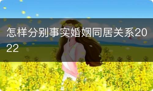 怎样分别事实婚姻同居关系2022