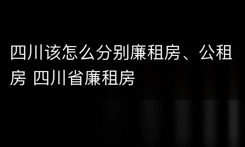 四川该怎么分别廉租房、公租房 四川省廉租房