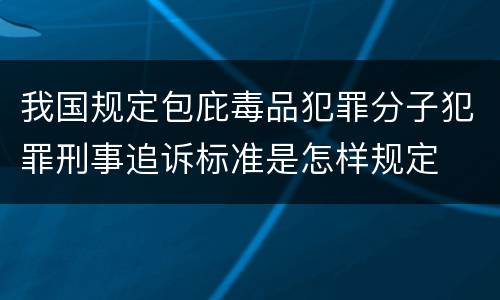 我国规定包庇毒品犯罪分子犯罪刑事追诉标准是怎样规定