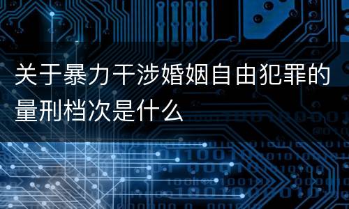 关于暴力干涉婚姻自由犯罪的量刑档次是什么