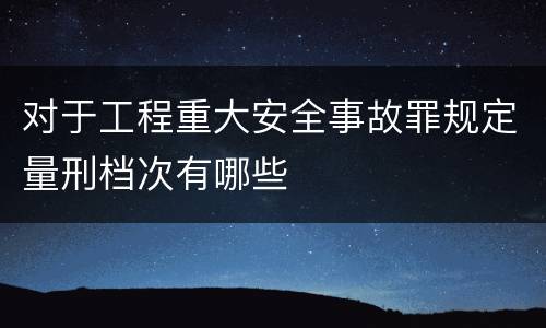 对于工程重大安全事故罪规定量刑档次有哪些