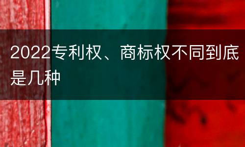 2022专利权、商标权不同到底是几种