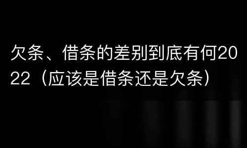 欠条、借条的差别到底有何2022（应该是借条还是欠条）