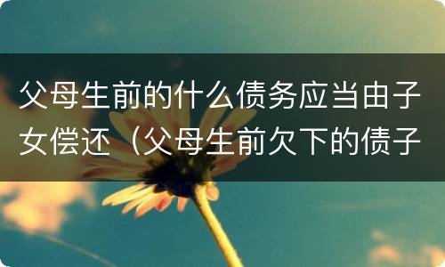 父母生前的什么债务应当由子女偿还（父母生前欠下的债子女应该偿还吗?）