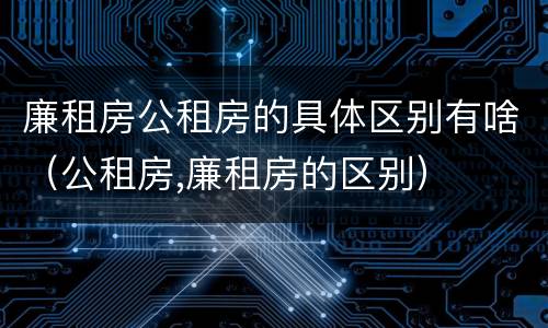 廉租房公租房的具体区别有啥（公租房,廉租房的区别）