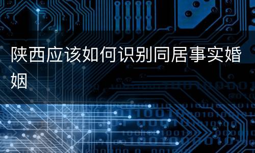 陕西应该如何识别同居事实婚姻