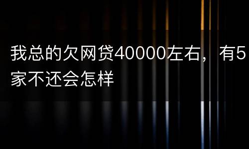 我总的欠网贷40000左右，有5家不还会怎样