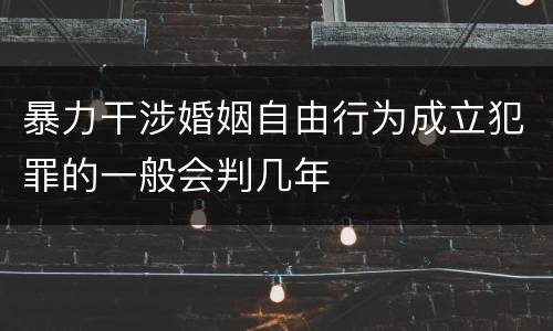 暴力干涉婚姻自由行为成立犯罪的一般会判几年