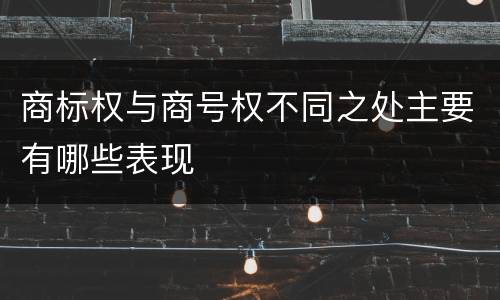 商标权与商号权不同之处主要有哪些表现