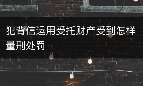 犯背信运用受托财产受到怎样量刑处罚