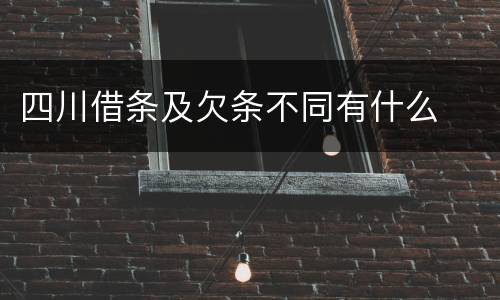 四川借条及欠条不同有什么