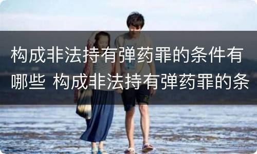 构成非法持有弹药罪的条件有哪些 构成非法持有弹药罪的条件有哪些呢