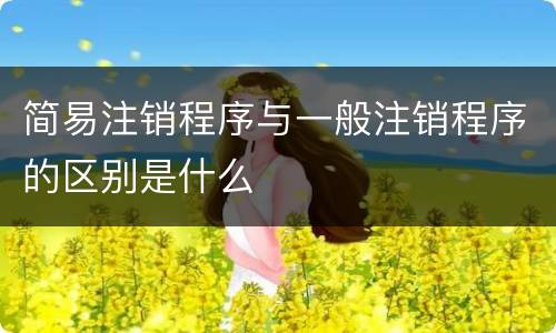 简易注销程序与一般注销程序的区别是什么