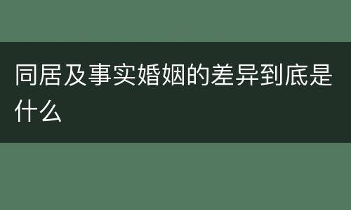 同居及事实婚姻的差异到底是什么