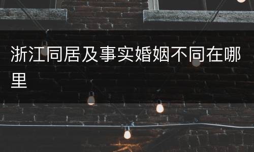浙江同居及事实婚姻不同在哪里