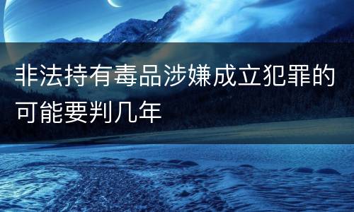 非法持有毒品涉嫌成立犯罪的可能要判几年
