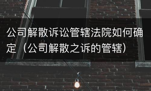 公司解散诉讼管辖法院如何确定（公司解散之诉的管辖）
