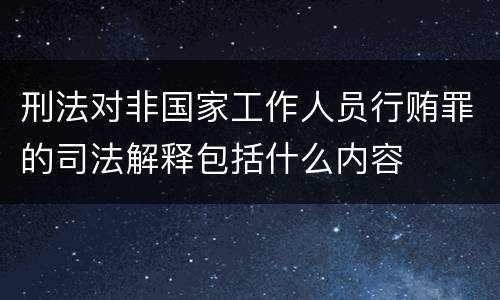 刑法对非国家工作人员行贿罪的司法解释包括什么内容