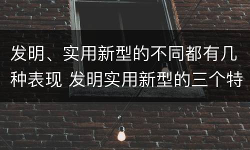 发明、实用新型的不同都有几种表现 发明实用新型的三个特点