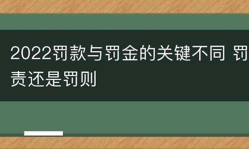 2022罚款与罚金的关键不同 罚责还是罚则