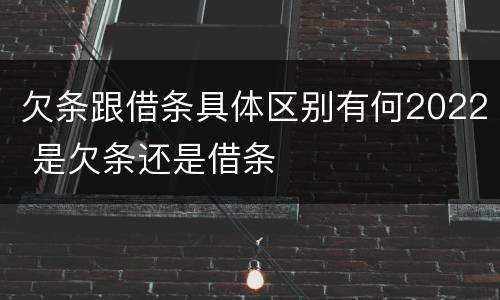 欠条跟借条具体区别有何2022 是欠条还是借条