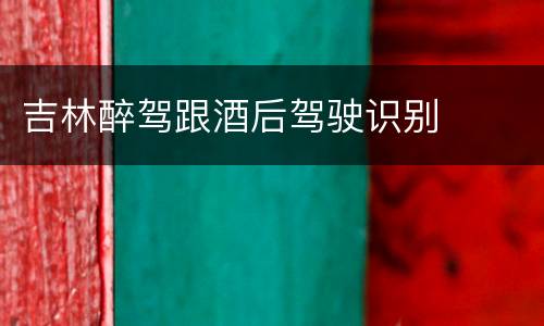 吉林醉驾跟酒后驾驶识别