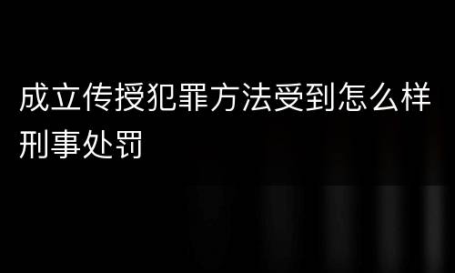 成立传授犯罪方法受到怎么样刑事处罚