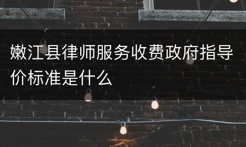 嫩江县律师服务收费政府指导价标准是什么