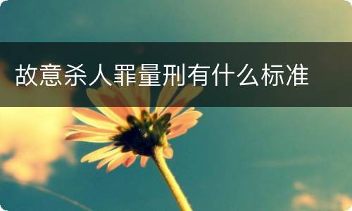 故意杀人罪量刑有什么标准