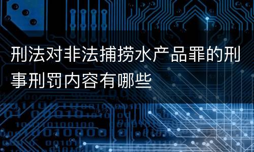 刑法对非法捕捞水产品罪的刑事刑罚内容有哪些