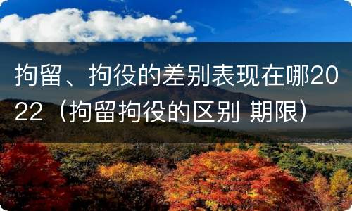 拘留、拘役的差别表现在哪2022（拘留拘役的区别 期限）