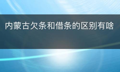内蒙古欠条和借条的区别有啥