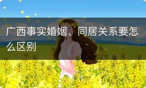 广西事实婚姻、同居关系要怎么区别
