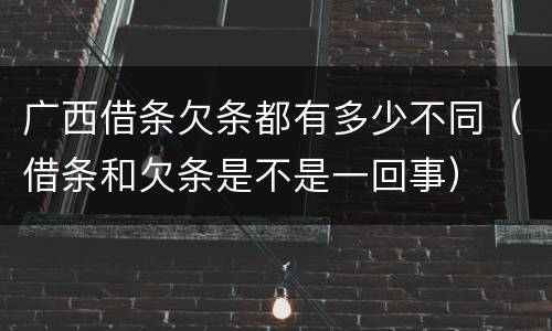 广西借条欠条都有多少不同（借条和欠条是不是一回事）