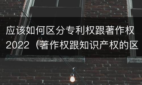 应该如何区分专利权跟著作权2022（著作权跟知识产权的区别）