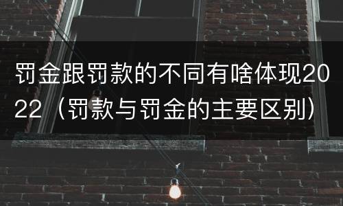罚金跟罚款的不同有啥体现2022（罚款与罚金的主要区别）