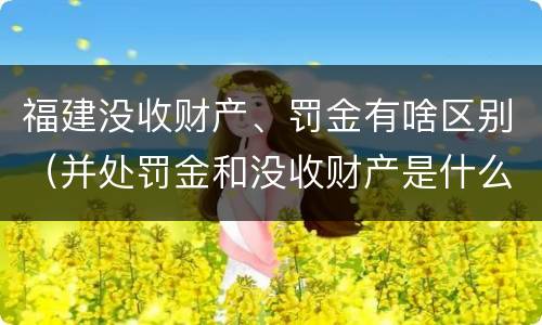 福建没收财产、罚金有啥区别（并处罚金和没收财产是什么意思）