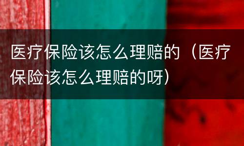 医疗保险该怎么理赔的（医疗保险该怎么理赔的呀）